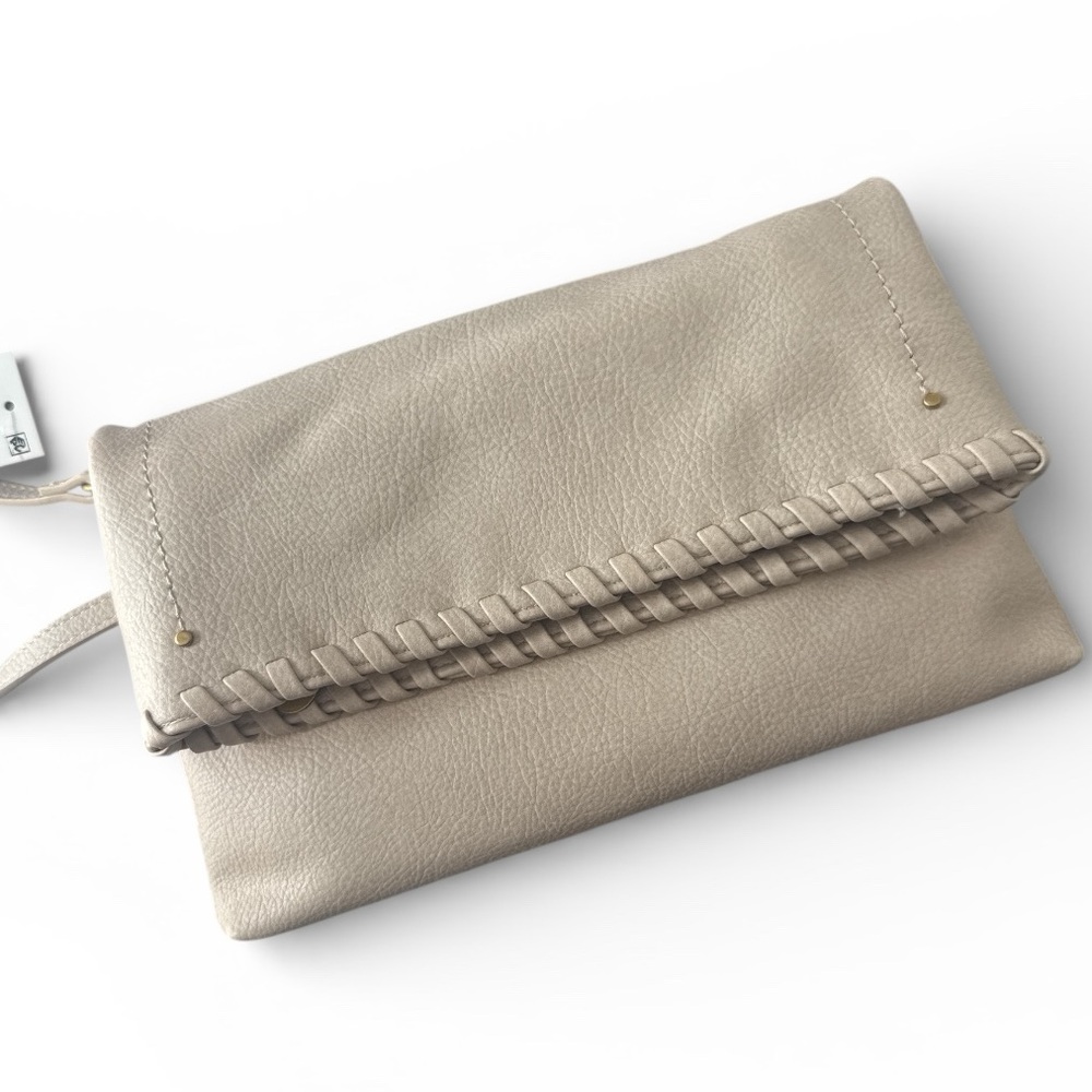 Cream Whipstitch Leather Crossbody Bag